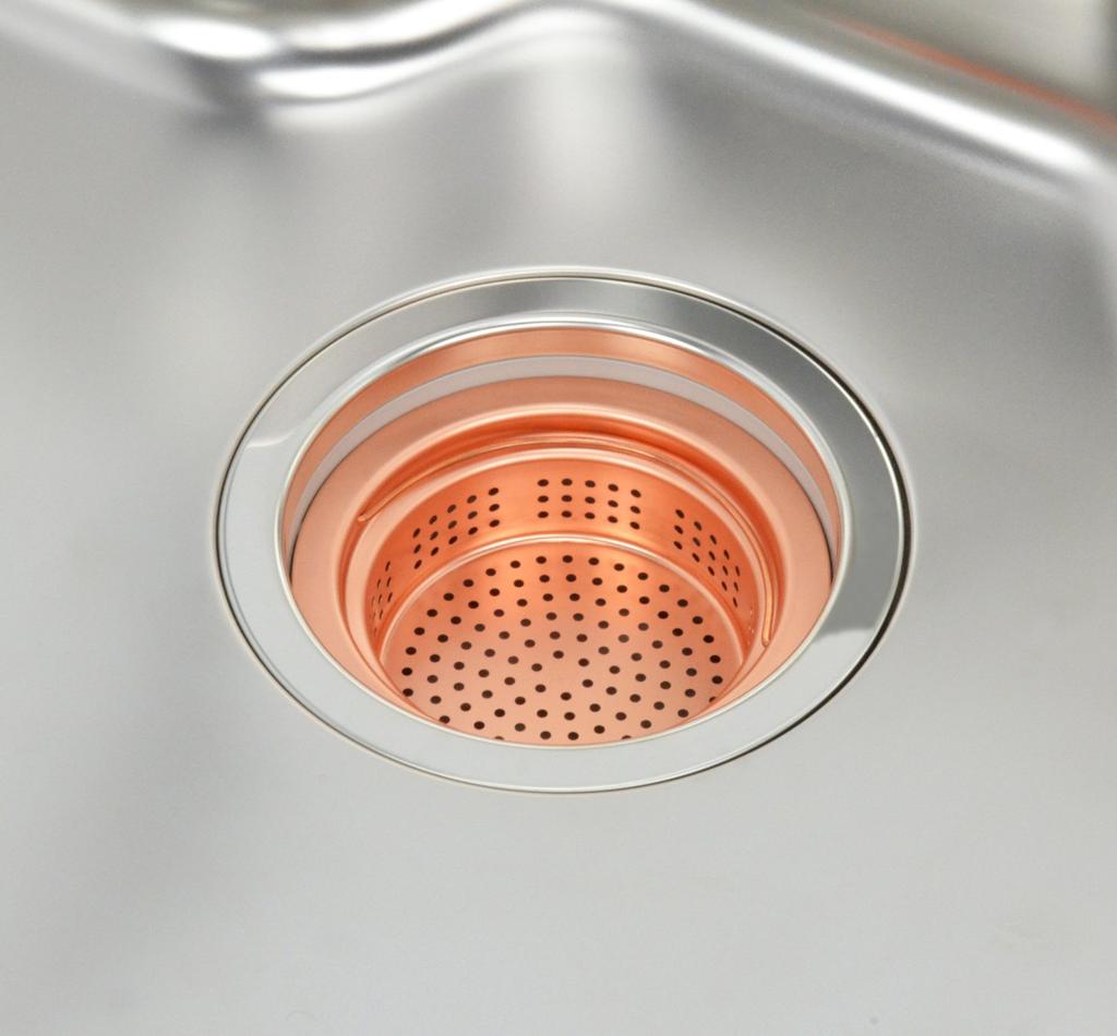 Gaona Korekamo Copper Sink Trash Basket for Drains Prevents Slime and (Anti-bacterial, Odors, Hygienic) GA-PB012