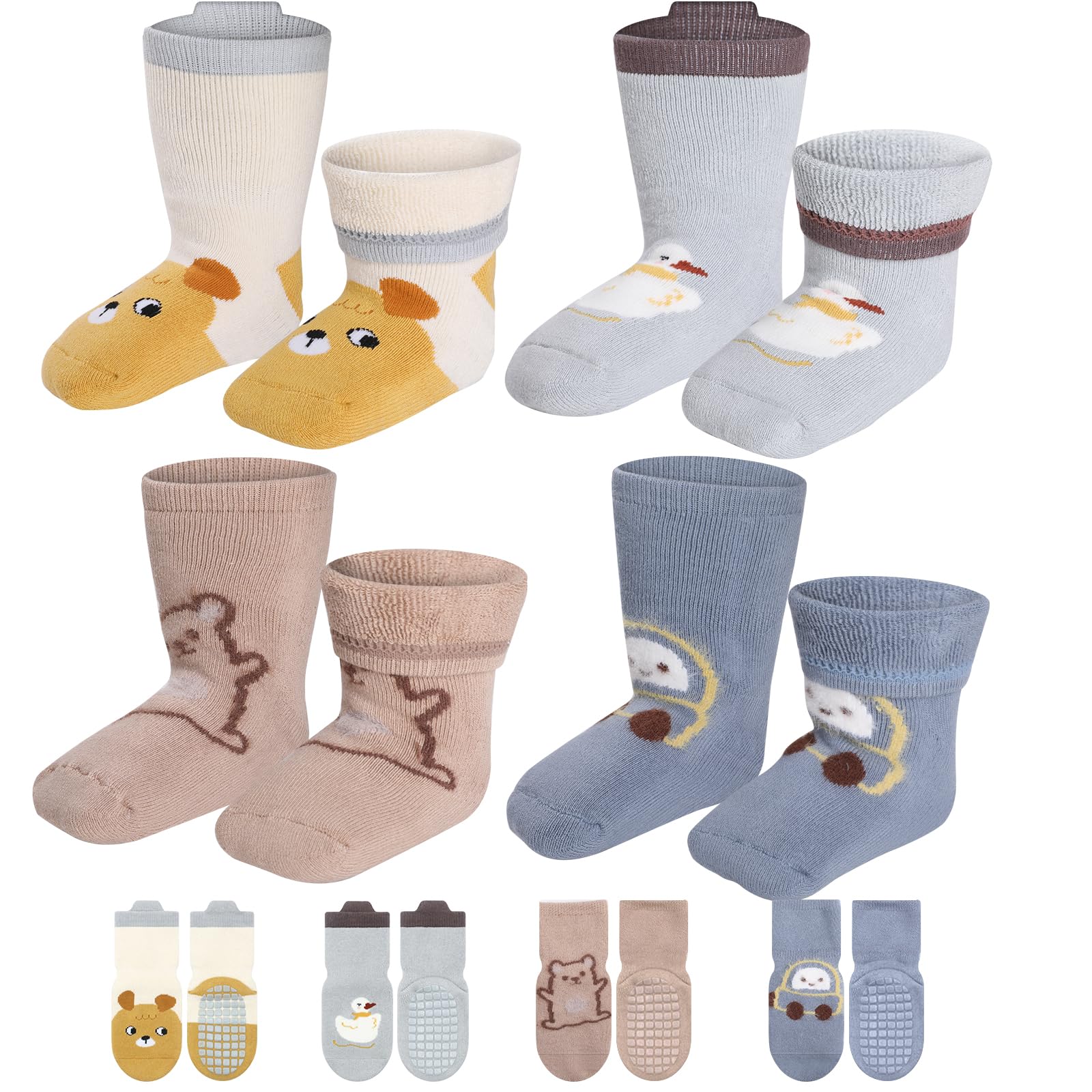

Набор из 4 детских хлопковых носков для детской комнаты, зима [GeeRic] Нескользящие носки, Носки, Носки, Нескользящие, Мальчики, Девочки, Носки, Детские, Мягкие, Дышащие, Милые, Осень,
