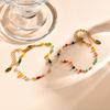 Boho Colorful Bead Stone Bracelets for Women Stainless Steel Chain Bracelet Gold Color Summer Beach Jewelry Gift