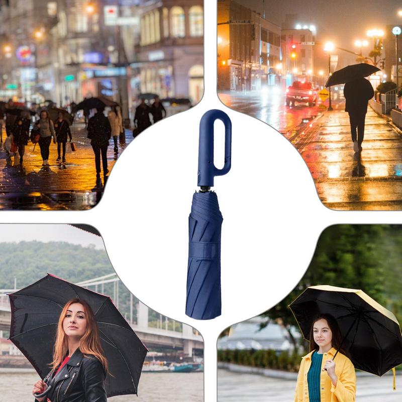 Windproof Umbrella Wind Proof Umbrellas Automatic Carabiner Handle Umbrella Compact Folding Umbrella Automatic Open And Close