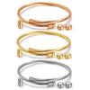 European & American Three-Color Stainless Steel Women's Bracelet: DIY Detachable Titanium Steel Wire for Personalized Style.