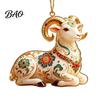 Lightweight Acrylic Decor for Holiday 2PCS Christmas Goat Hanging Ornaments, Decorative 2D Tree Ornaments Home Pendants, Festive Party Decorations
