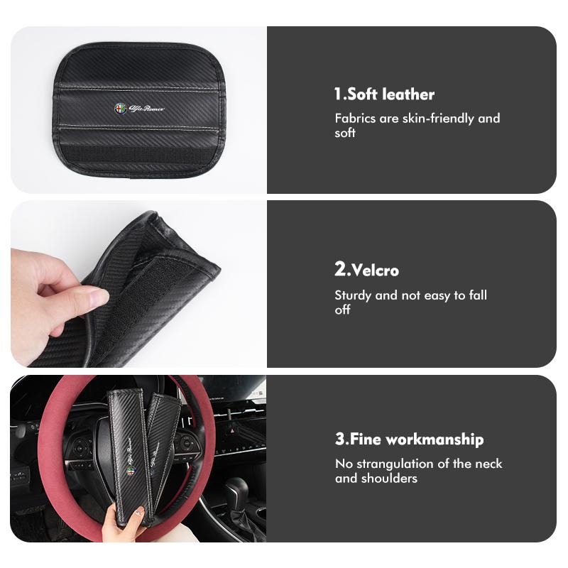 FJWXM1 Car Seat Belt Cover Shoulder Pad Protector Cover Safety Belt Padding Pad Cushion For Alfa Romeo Giulietta GT 159 147 156 Mito