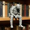 Tactical Equipment Sculpture 3D Printed Soldier Figurine Ornament, Sitting Statue, Desk Accessory Funny Tired for Table Shelf Edge Decor Miniature