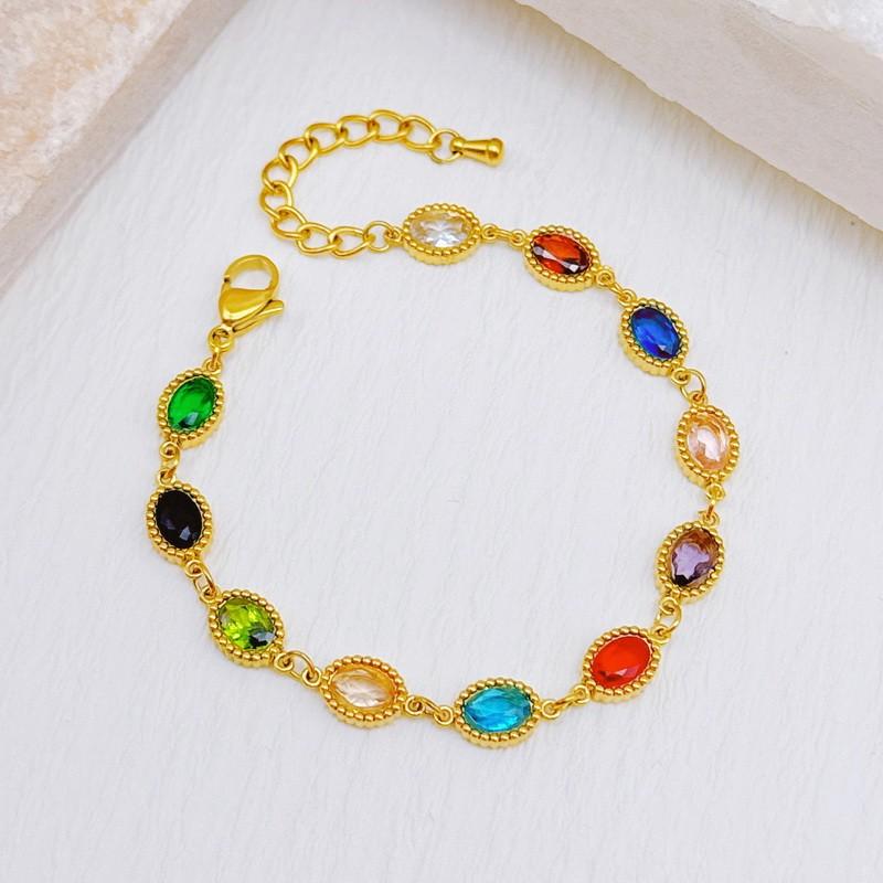 

Crystal Chain Necklace Bracelet for Women Girls - Stainless Steel 304 - KB204098-SXSJ