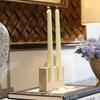 M-Modern-Vintage Candlestick Holder, 2 Holes Travertine Stone Candle Holder For Wedding,Party-Elegant Table Centerpiece