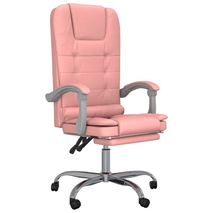 VidaXL Fauteuil de Massage Inclinable de Bureau, Chaise Pivotante avec Dossier et Repose-pied Réglables, Siège de Bureau, 349671