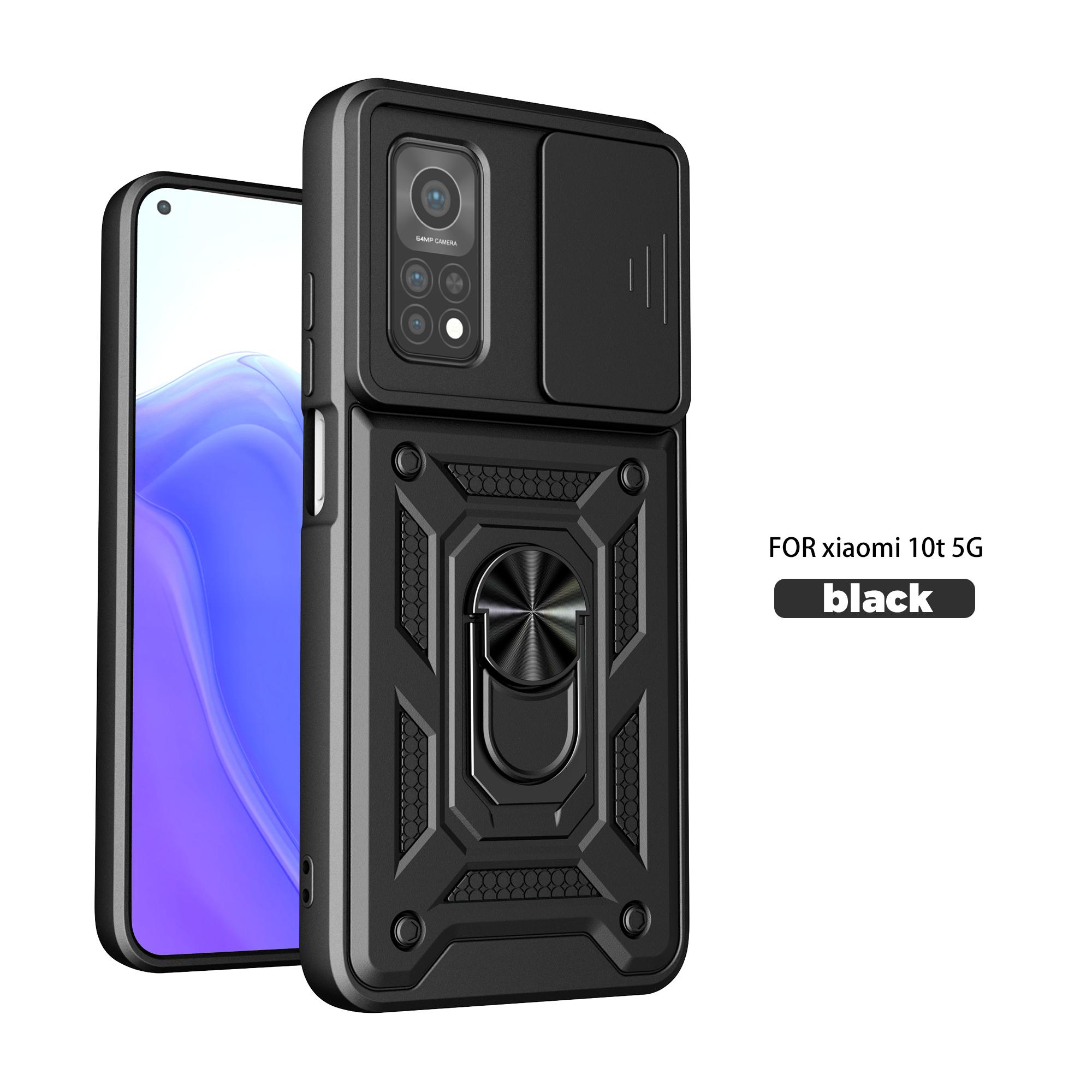 Pre puzdro Xiaomi Mi 10T 5G Kryt Xiaomi 10T Pro Držiak s magnetickým krúžkom pre mi 10T Pro Pancierové puzdro na telefón Posuvný ochranný kryt kamery Zadný kryt Xiaomi Mi 10T 5G gray