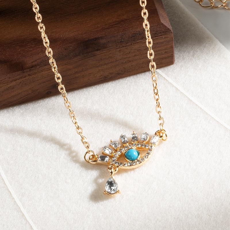 Accessories Diamond Eye Pendant Alloy Devil'S Eye Necklace Women'S Summer