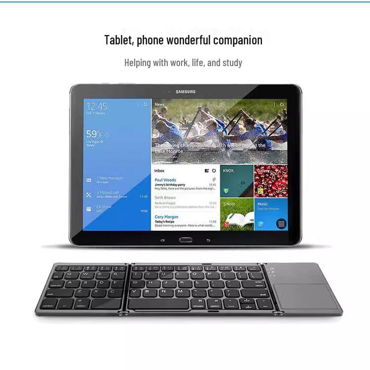 Portable Foldable Bluetooth Keyboard & Mouse Combo with Touchpad for Mobile Devices