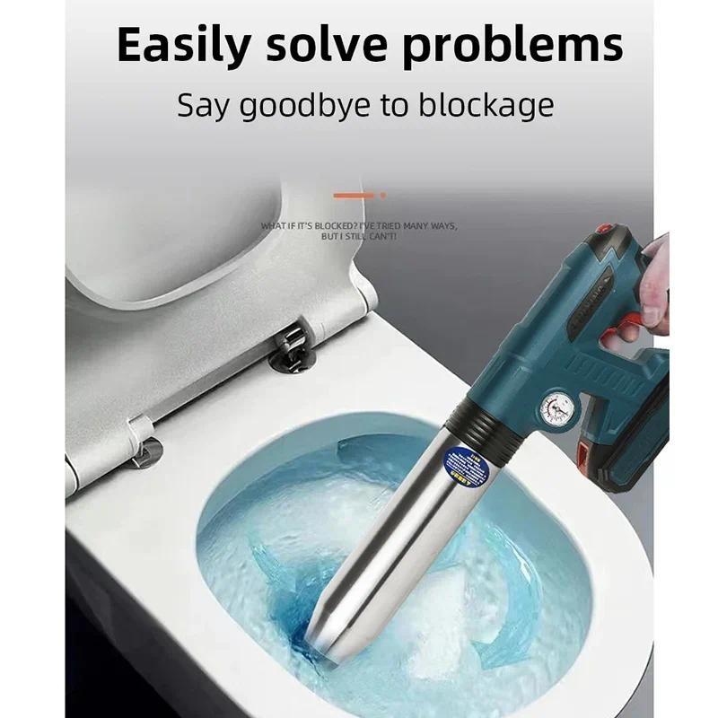 Portable Electric High-pressure Air Plunger Bathroom Shower Electric Toilet Dredge Tool Powerful Pipe Plunger