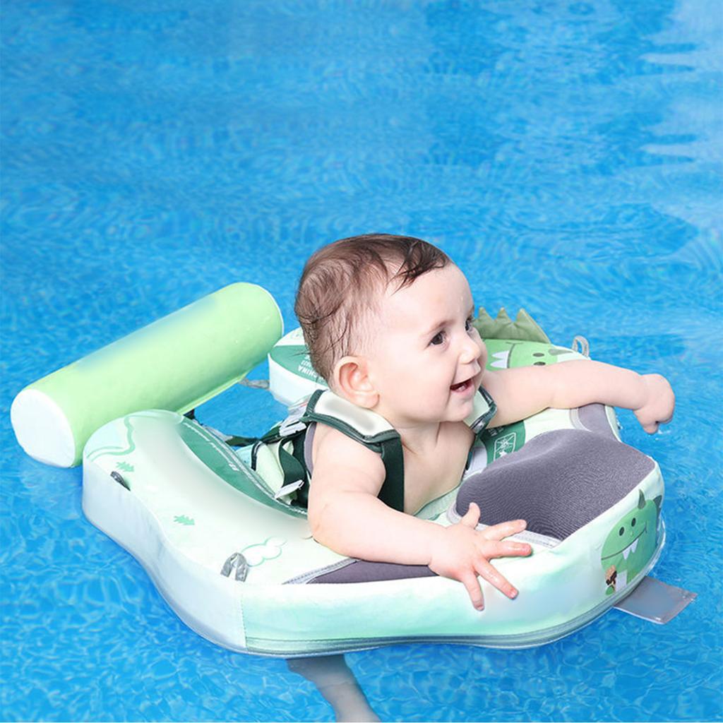 Baby Swim Non-inflatable Baby Swimming Watertight Kids Swim Trainer for 3-24 Months Baby Boys Girls Infant Pool with Sun Canopy