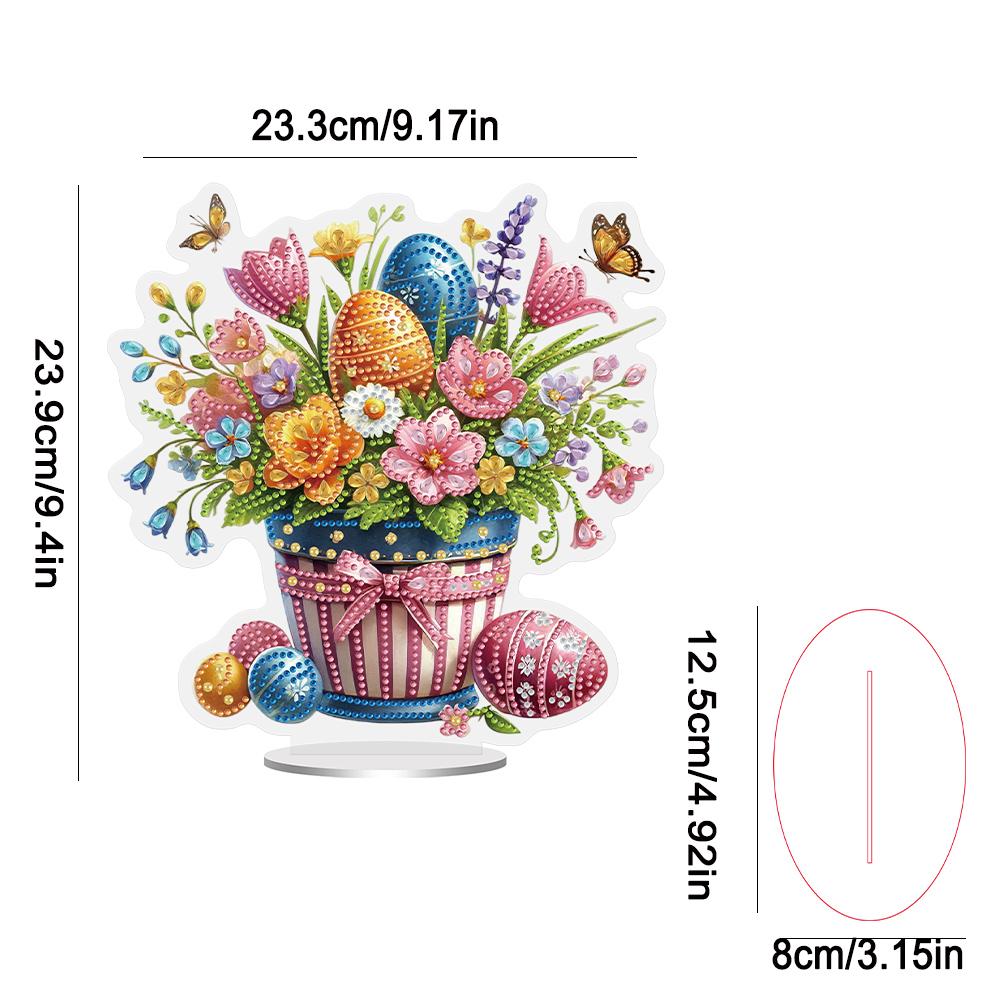 5D DIY Diamond Painting Desktop Ornaments Kits Easter Special Shaped Diamond Painting Desktop Decoration for Home Office Desktop