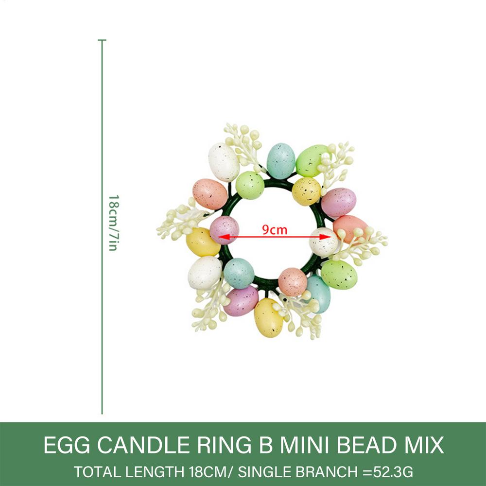 

Easter Candle Rings Wreath Easter Candle Wreath Ring with Eggs Decor Desk Easter Floral Decor for Candles Tabletop Ornaments