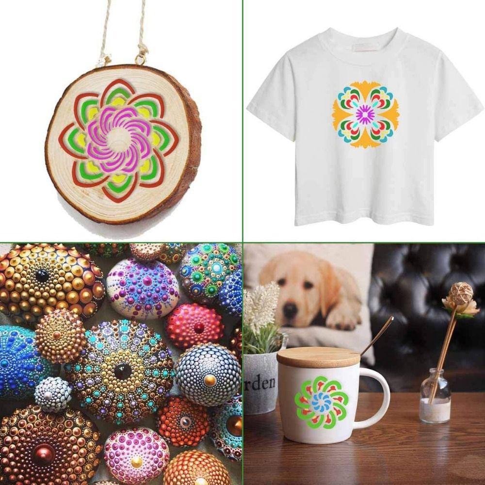 36/56Pcs Creative Mandala Dot Painting Templates Hollow Reusable Dot Painting Stencils Small Size Craft Project