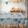 Nautical Starfish Wood Rectangle Table Cloth for Table Decor Party Waterproof Reusable Tablecloth for Tables Kitchen Dining