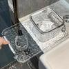 Decorative Water Ripple Storage Tray Light Luxury Dessert Plate Clear Tea Cup Tray  Household