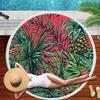 Tropical Fruit Pineapple Beach Towel Microfiber Floral Bath Shower Towels Round Beach Blanket Summer Swimming Shawl Yoga Mat