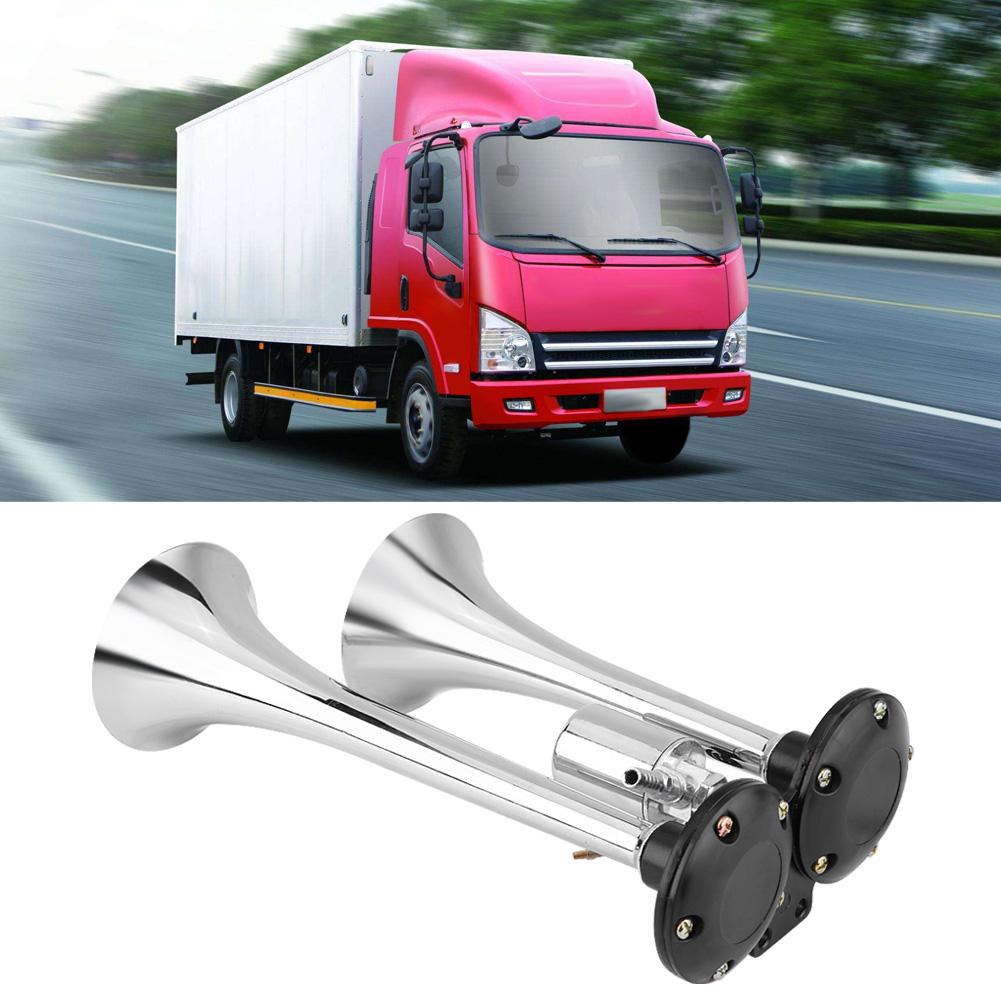 Truck Train Boat RV 150db Super Loud Dual Trumpet Air Horn Chrome