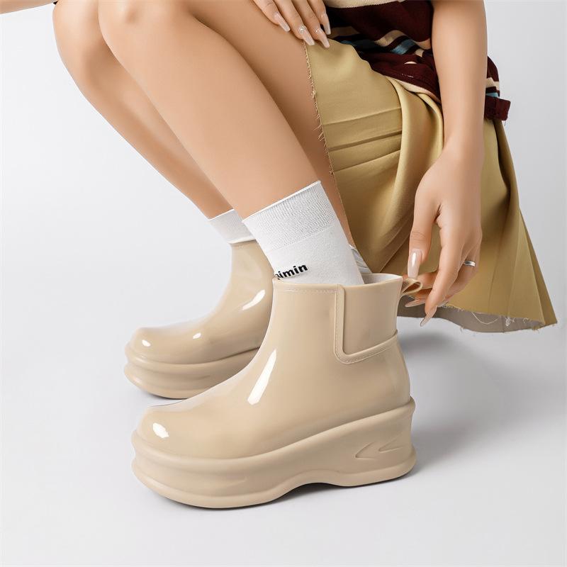 Женские резиновые сапоги на лето 2026 года модная верхняя одежда противоскользящая и водонепроницаемая обувь блестящие резиновые сапоги для женщин 36 хаки 2460₽