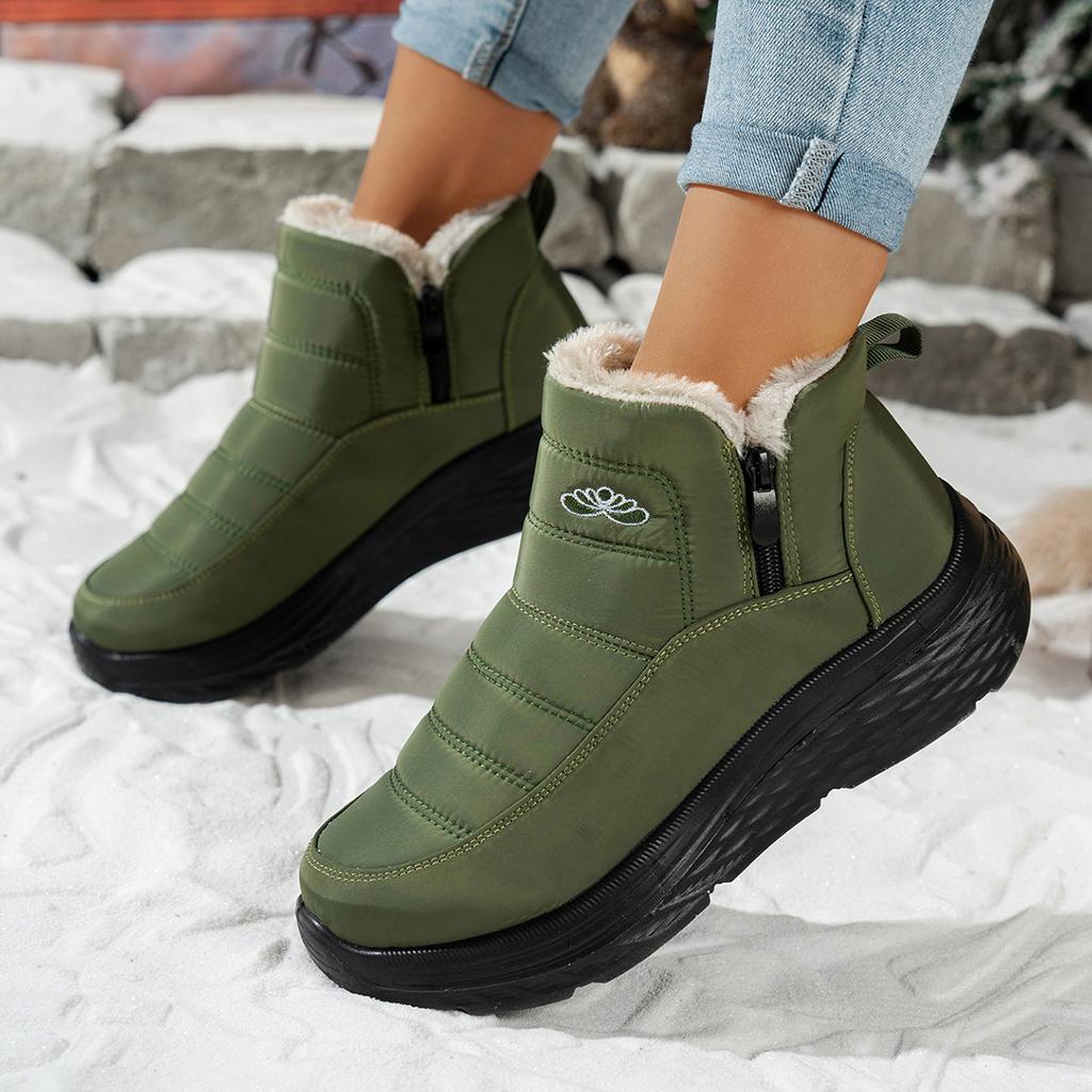Women's Winter Warm Snow Boots Anti-Slip Waterproof Ankle Booties With Faux Fur Lined Comfortable Short Boots Outdoor Workout Walking Shoes for Women