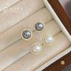 Women‘s Mini Simple Micro Set Zircon Round Imitation Pearl Sutd Earrings 2026 Fashion Jewelry Daily Accessories For Young Girls