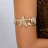Vintage Metal Starfish Upper Arm Cuff Bracelet For Women Gold Color Geometric Open Bangles Aesthetic Jewelry Gift