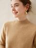 Women's Double-Strand Cashmere Half-High Collar Sweater – Autumn & Winter Loose Long Sleeve Knit Pullover