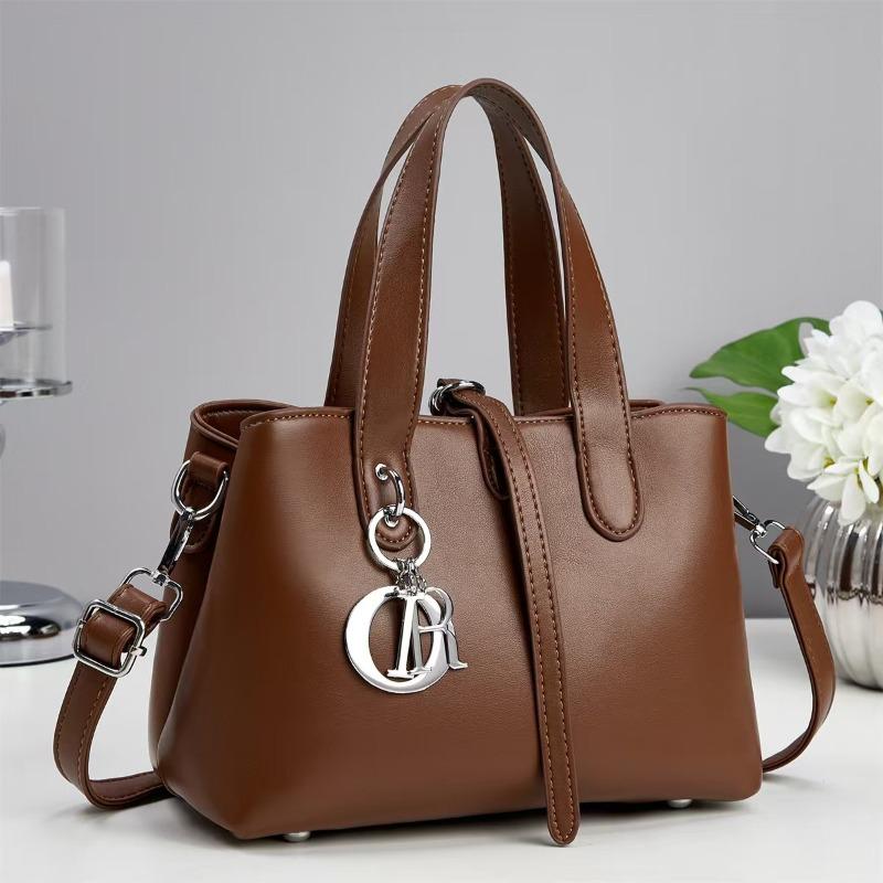 Ummer New Solid Color Handbag Material Women's Fashion High Sense with Pendant Can Be Messaged