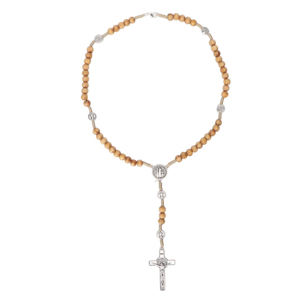 Rosary Beads Wood Zinc Alloy Portable Lightweight Handcrafted Attractive Lucky Rosary Beads Jewelry
