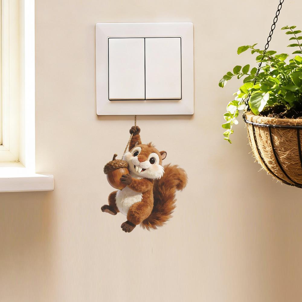 Cartoon Niedriges kleines Eichhörnchen Schlafzimmer, Wohnzimmer, Eingangshalle, Heimdekoration, Wandverschönerung, Dekoration, Schalteraufkleber