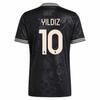 adidas Originals X Juventus Collaborazione Autunno/Inverno 25 25/26 Terza Maglia da Calcio Autentica Versione Giocatore Vestibilità Slim Scollo a V Manica Corta a Strisce KC3487