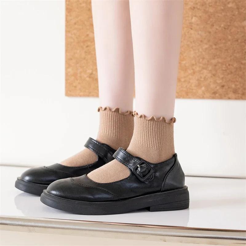 Socks, Children's Socks, Lace, Autumn and Winter Boat Socks, Black Fungus Edge Women's Socks, Ins Trendy Women's Styles