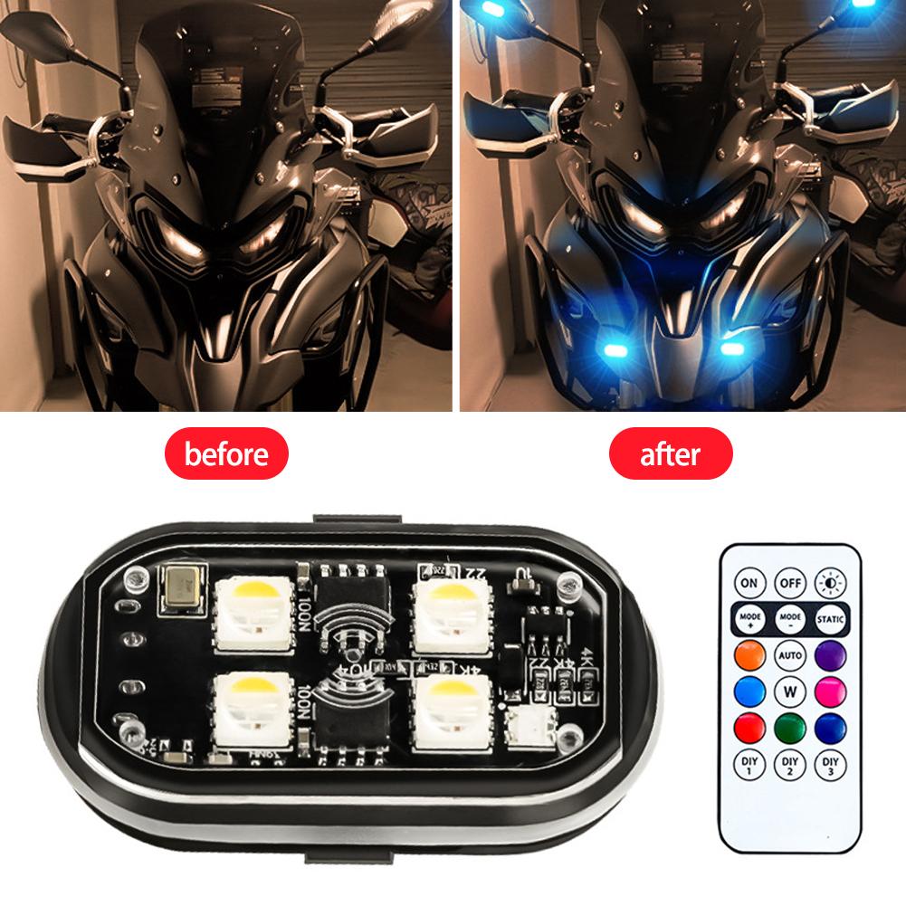 1/2/4/6/8Pcs Car Motorcycle Wireless LED Strobe Lights Decor Atmosphere Light with 8 Colors Rechargeable Lights Anti-Collision LED Warning Light