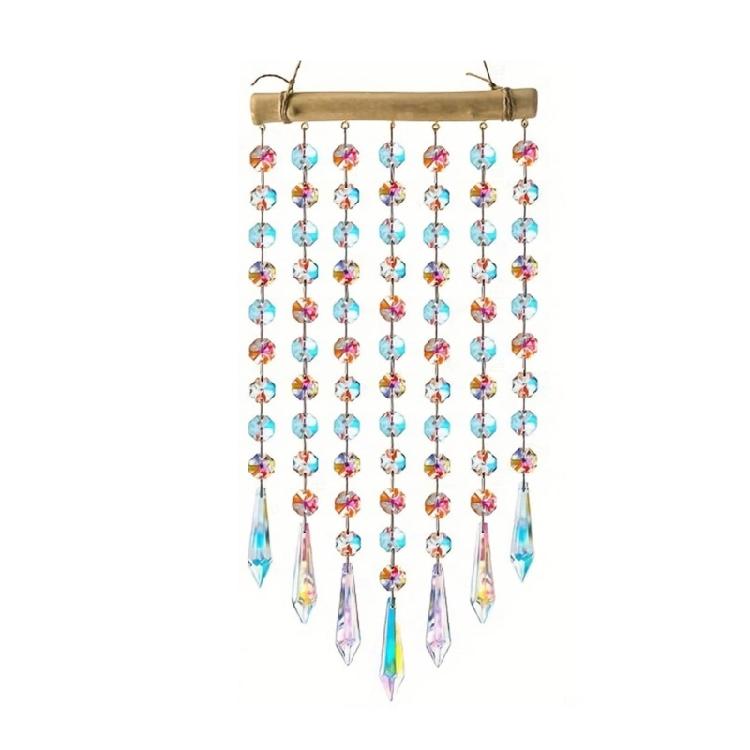 Garden Decorations Colorful Crystal Wind Chimes Rainbow Suncatchers Home Room