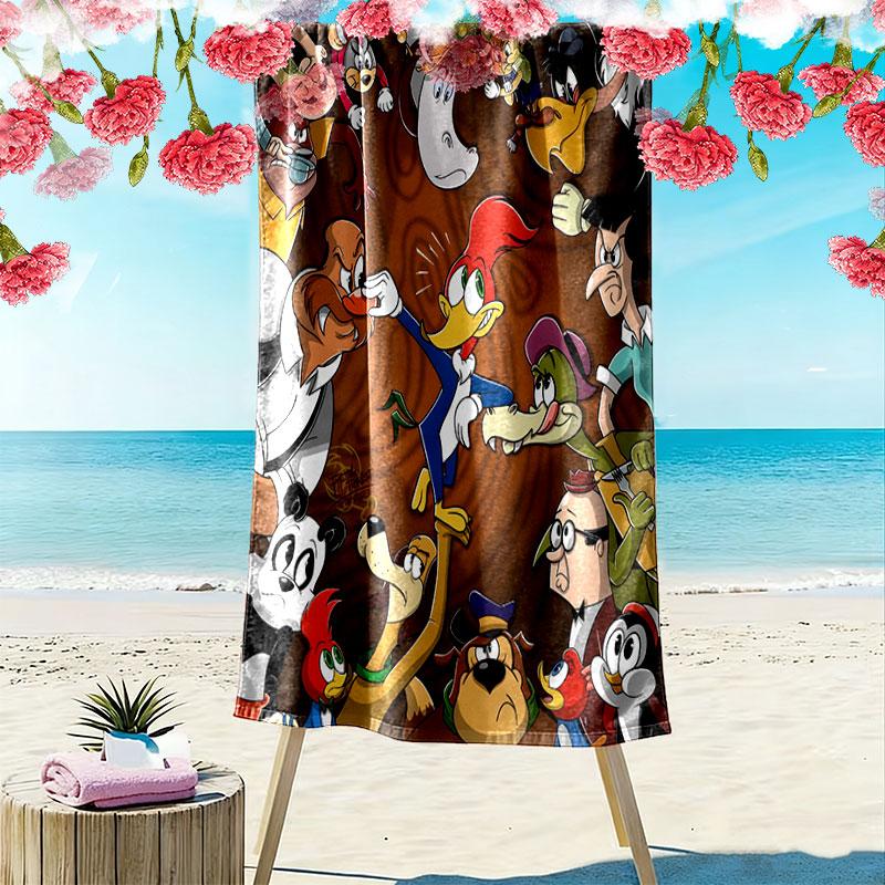 Woody Woodpecker Print Beach Towel, Large Soft Quick Dry Towel for Beach Camping Swimming
