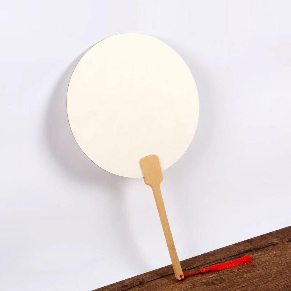 5Pcs Double-side Paper Hand Fans Portable DIY Painting Blank Paper Fan Ornaments Thick Xuan Paper Hand Painting Graffiti Fans