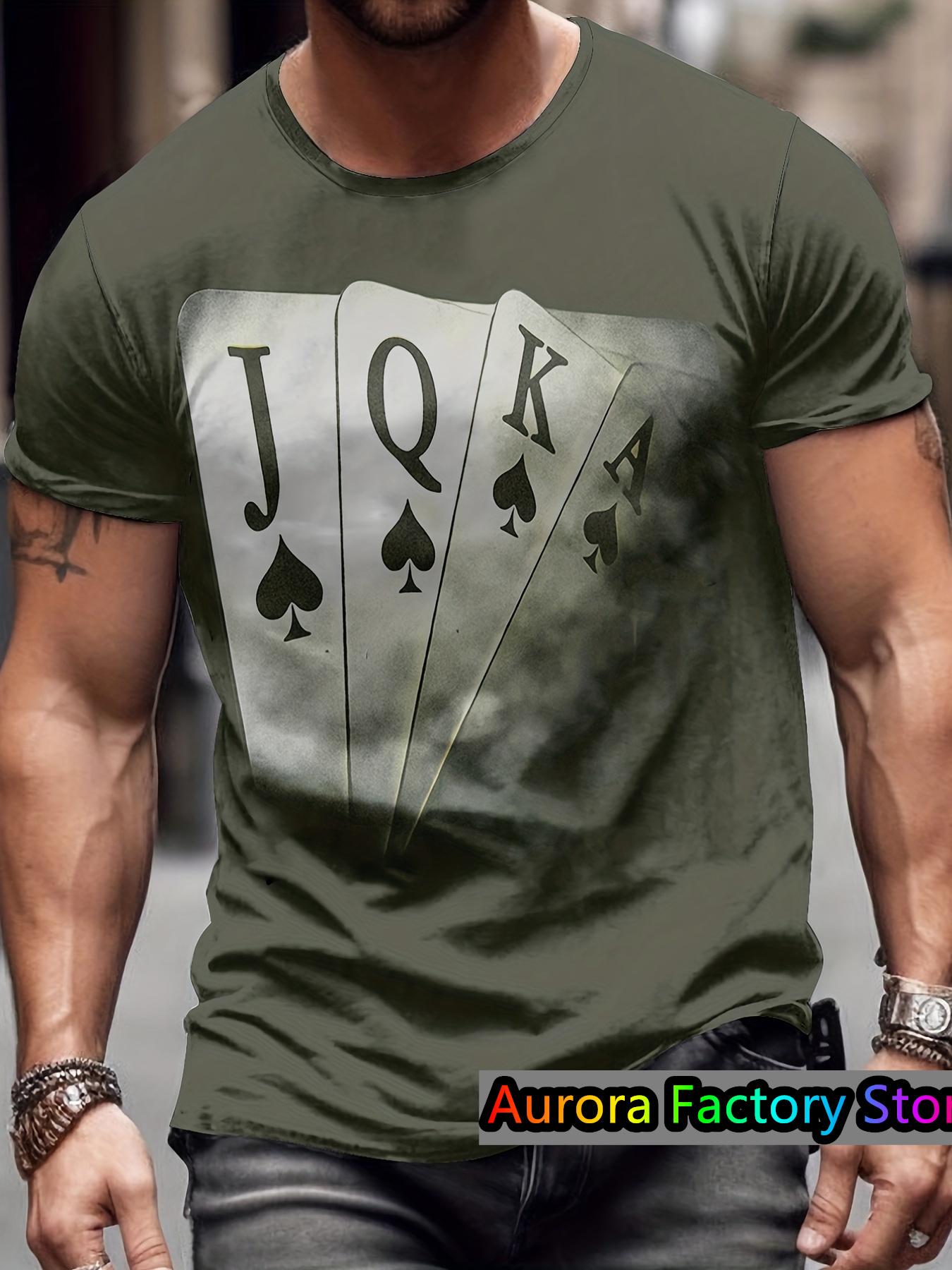 

Poker Elements 3D Digital Pattern Print Чоловіча футболка з повсякденними зручними футболками з короткими рукавами Пуловер Топи Чоловічий літній одяг M