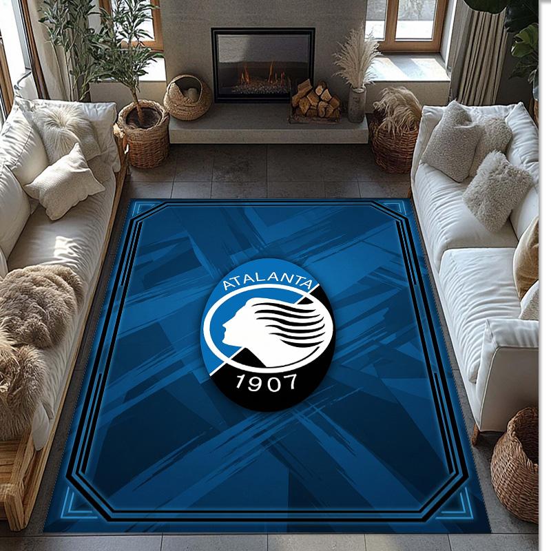 Atalanta FC Soccer Football Pattern Soft Area Rug Non Slip Indoor Floor Carpet Sports Decor Mat for Bedroom