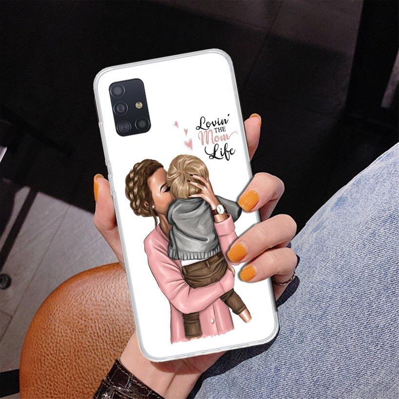 Baby Mom Girls Phone Case For Samsung Galaxy A52 A32 A22 A12 A51 A31 A50S A30S A20S A10S Note 20 Ultra 10 Plus S10 A72 A71 Galax