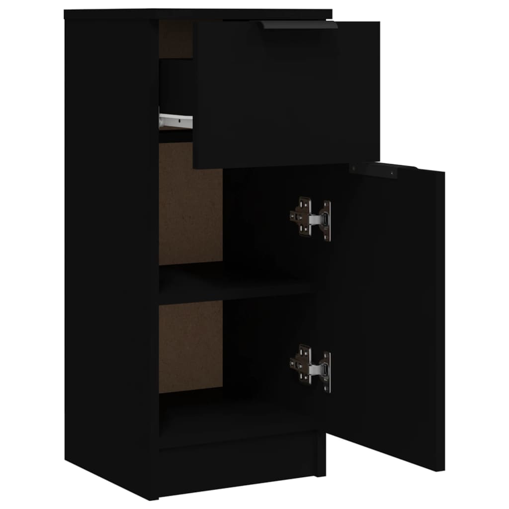 Sideboard Für Das Wohnzimmer, Sideboard Für Den Flur, Schwarz 30x30x70 Cm Ingenieurholz