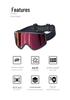Dual-layer Anti-fog Ski Goggles with HD Cylindrical Lenses, UV Protection, and Snow Blindness Shield.
