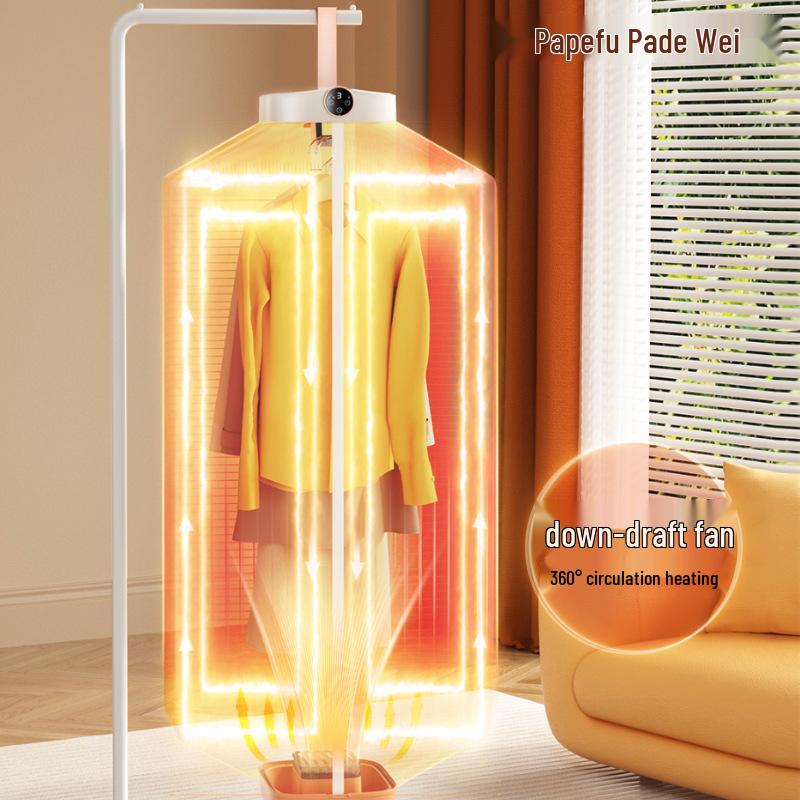 Portable Wall-Mounted Padefu Dryer: Compact Folding Clothes Sterilizer with Free Shipping White with Hook + 1 Year Replacement