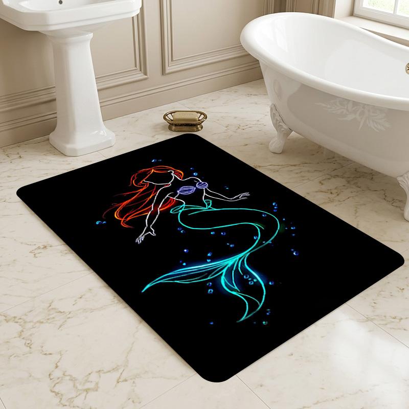 Mermaid Glow Living Room Nonslip Area Rug Soft Carpet For Bedroom Game Playroom Sofa Office Home Decor Doormat Christmas Gift C922202
