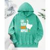 Eat Sleep Honk Repeat Duck Cartoon Print Women Washed Hoodie All-Match Cotton Clothes Trendy Autumn Hoody