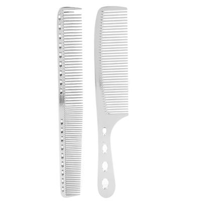 2pcs Set Hair Comb Space Aluminum Stainless Steel Anti Static Sparse Haircut Comb Beauty Tool
