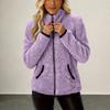 Women's Double Sided Zip Up Cardigan Sweatshirt Jacket