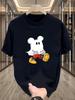 Disney Mickey Graphic T-shirt - Black Casual Summer Tee with Colorful Mickey Design