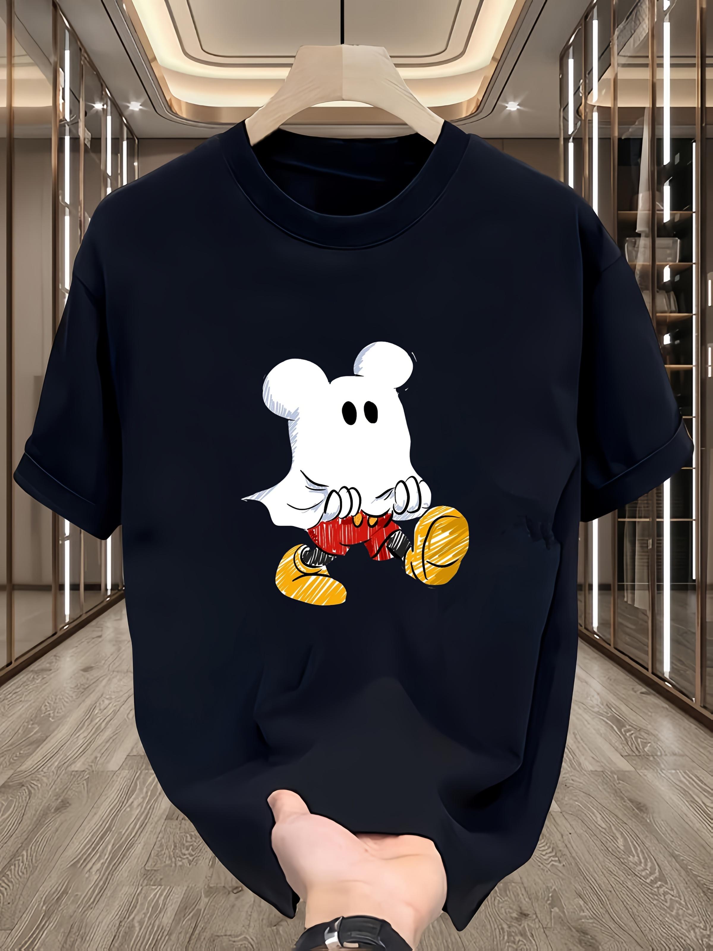 Disney Mickey Graphic T-shirt - Black Casual Summer Tee with Colorful Mickey Design XL