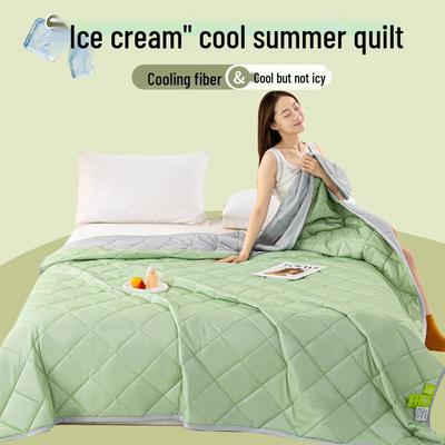 Ice Silk Summer Quilt: Cool, Thin, Machine Washable for Single/Double Beds & Kids